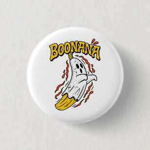 Boonana Cute Ghost Banana Halloween 3 Cm Round Badge