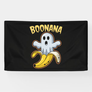 Boonana Cute Ghost Banana Halloween Banner