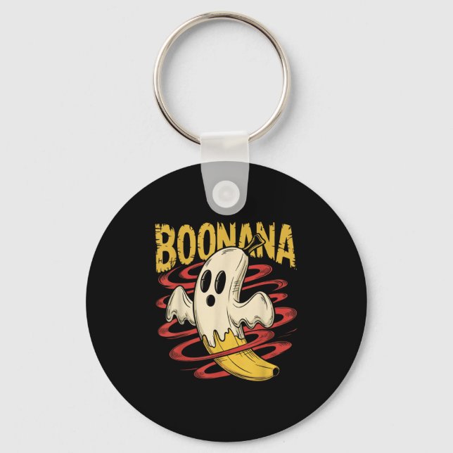 Boonana Cute Ghost Banana Halloween Costume Men Wo Key Ring (Front)