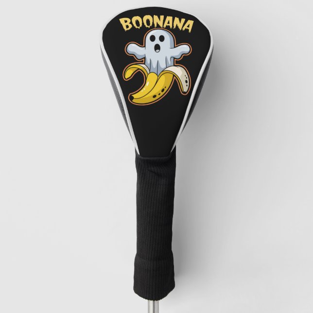 Boonana Cute Ghost Banana Halloween Golf Head Cover (Front)