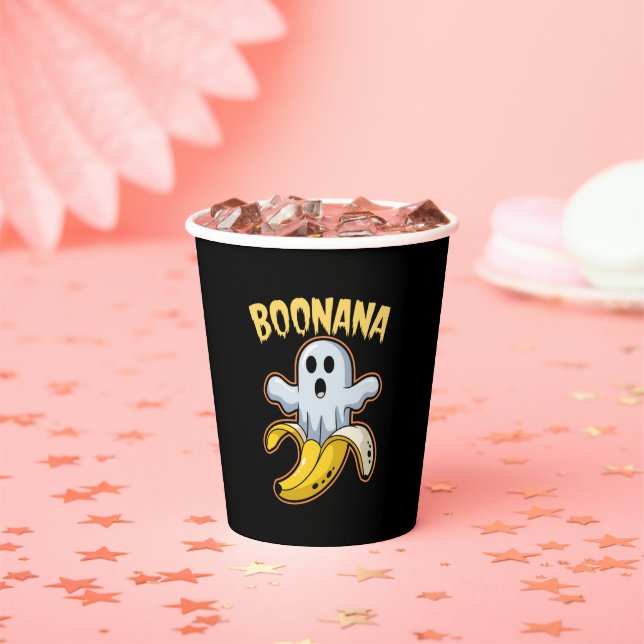 Boonana Cute Ghost Banana Halloween Paper Cups (Insitu)