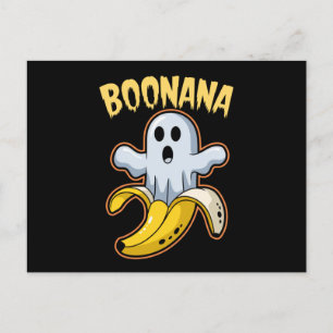 Boonana Cute Ghost Banana Halloween Postcard