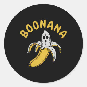 Boonana Funny Skeleton Inside Banana Quirky Classic Round Sticker