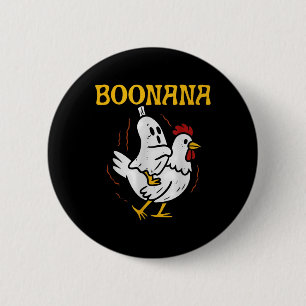 Boonana Riding Chicken Halloween Ghost Spooky Nana 6 Cm Round Badge