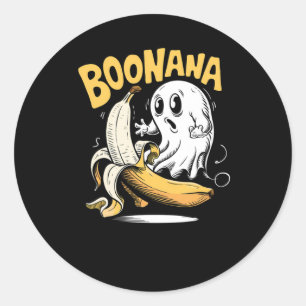 Boonana Surprise Me Boo Halloween Funny Ghostface Classic Round Sticker