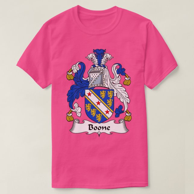 Boone Coat of Arms Family Crest  T-Shirt (Design Front)