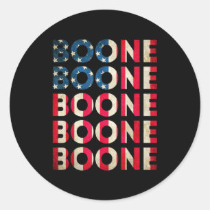 Boone D Name Vintage Retro Us Flag Woman Man  Classic Round Sticker