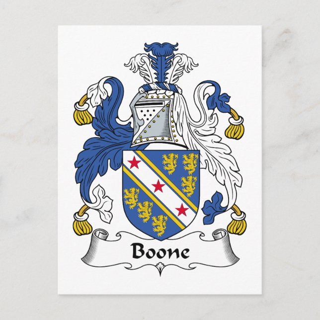 Boone Family Crest Postcard (Front)