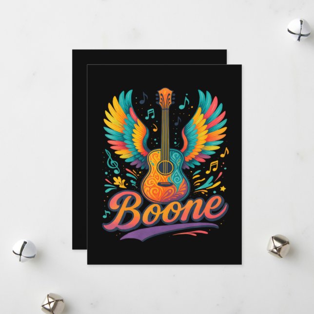 Boone Guitar Holiday Card (Front/Back In Situ)