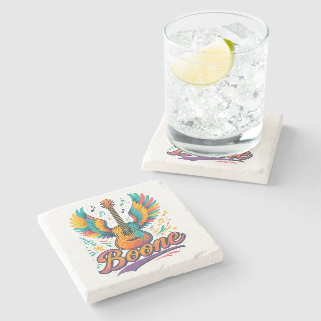 Boone Guitar Stone Coaster (Side)
