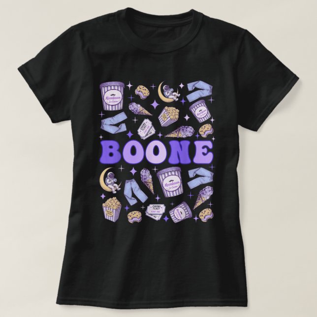 Boone Moonbeam Ice Cream Movie Night Design T-Shirt (Design Front)