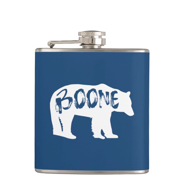 Boone North Carolina Bear Hip Flask (Front)