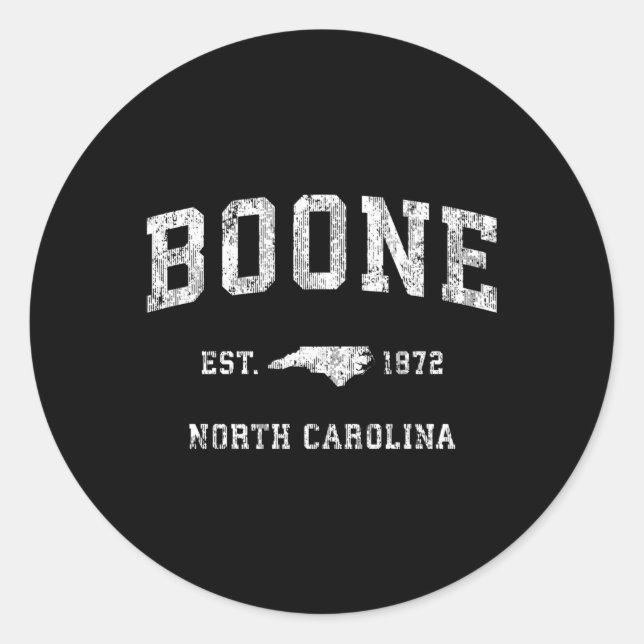 Boone North Carolina Nc Athletic Sports Classic Round Sticker (Front)