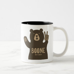 Boone North Carolina Peace Bear Two-Tone Coffee Mug