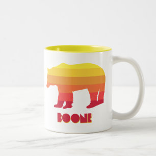 Boone North Carolina Rainbow Bear Two-Tone Coffee Mug