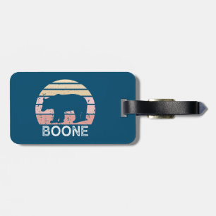 Boone North Carolina Retro Bear Luggage Tag