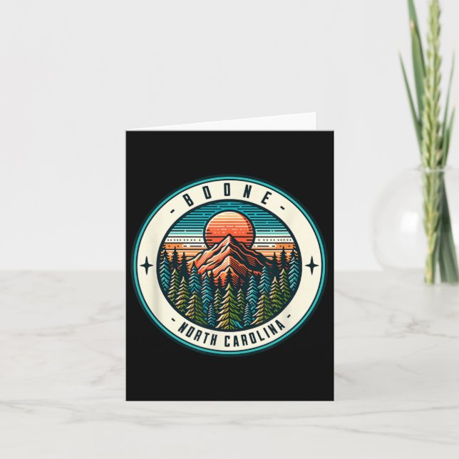 Boone North Carolina Skiing Snowboarding Family Tr Card (Front)