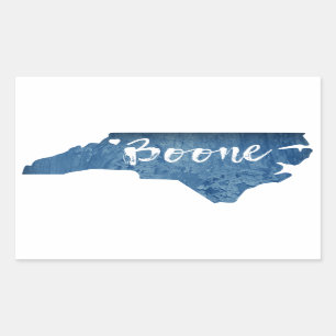 Boone North Carolina Wood Grain Rectangular Sticker