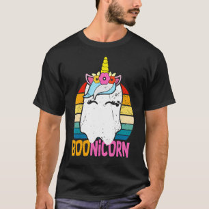 Boonicorn Ghost Unicorn Boo Retro Halloween Girls T-Shirt