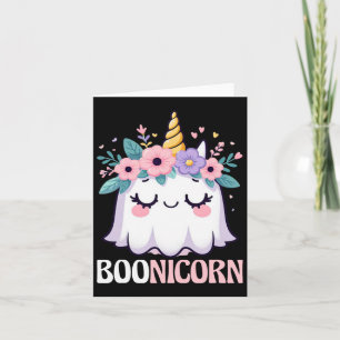 Boonicorn Unicorn Ghost Halloween Men Women Kids Card