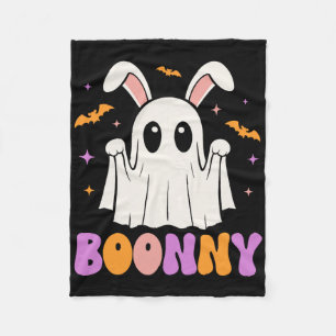 Boonny Cute Bunny Ghost Halloween Men Women Kids Fleece Blanket