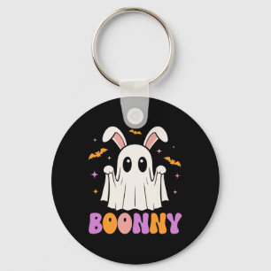 Boonny Cute Bunny Ghost Halloween Men Women Kids Key Ring