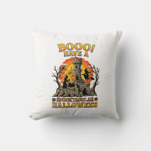 Booo Spooktacular Halloween Witch Cauldron Castle Cushion