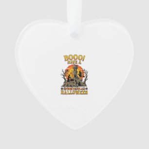 Booo Spooktacular Halloween Witch Cauldron Castle  Ornament