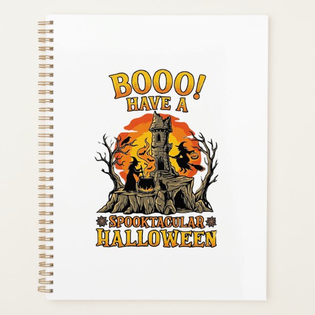 Booo Spooktacular Halloween Witch Cauldron Castle  Planner (Front)