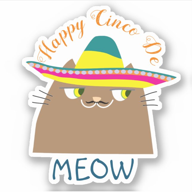 Booo The Cat Happy Cinco de Mayo , Cute Mexican (Front)