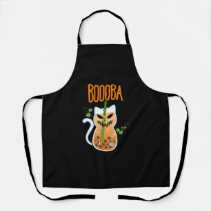 Boooba Kawaii Boba Tea Drink Cat Lover Halloween G Apron