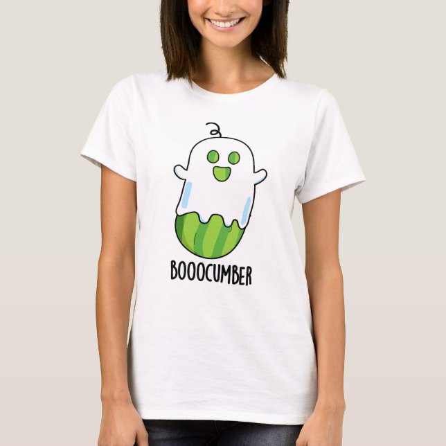 Booocumber Funny Ghost Cucumber Pun  T-Shirt (Front)