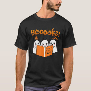 Boooks Ghost Ghost Reading Halloween Teacher Book T-Shirt