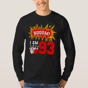 Booom I Am 93 Bowling Birthday Party Bowler Bday 9 T-Shirt