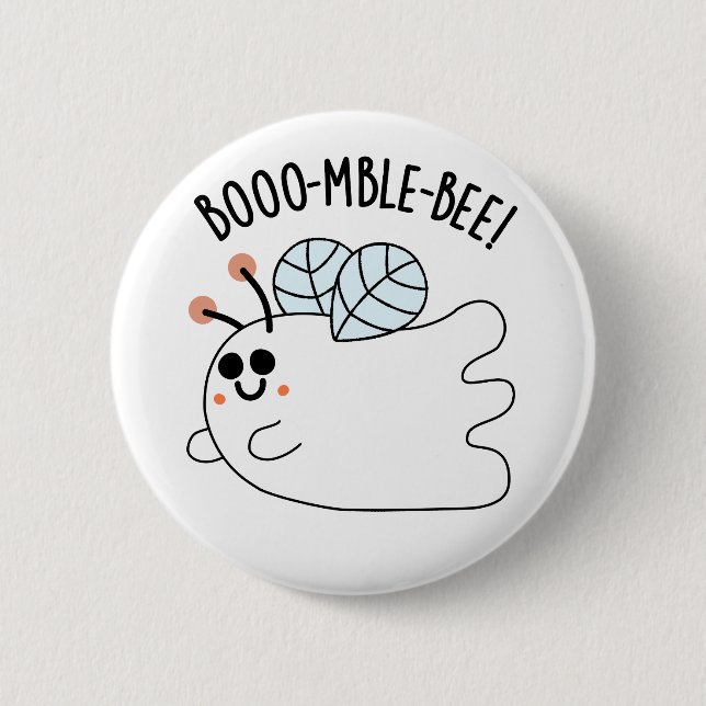 Booomble Bee Funny Ghost Bee Pun  6 Cm Round Badge (Front)