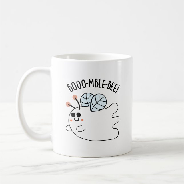 Booomble Bee Funny Ghost Bee Pun  Coffee Mug (Left)