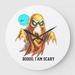 Boooo I Am Scary Large Clock