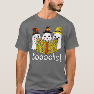 Booooks! Cute Ghost Boo Reading Books Halloween Li T-Shirt
