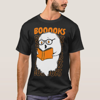 Booooks! Cute Ghost Reading Library Books Hallowee T-Shirt