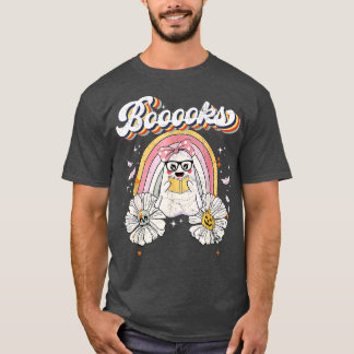 Booooks! Cute Ghost Reading Library Books Hallowee T-Shirt