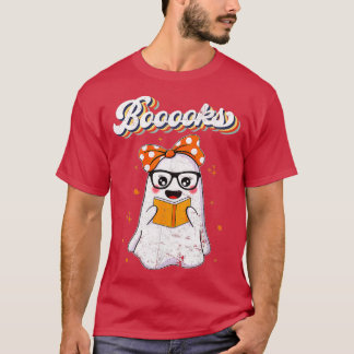 Booooks! Cute Ghost Reading Library Books Hallowee T-Shirt