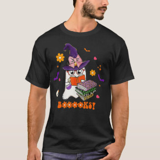 Booooks! Cute Ghost Reading Library Books Hallowee T-Shirt