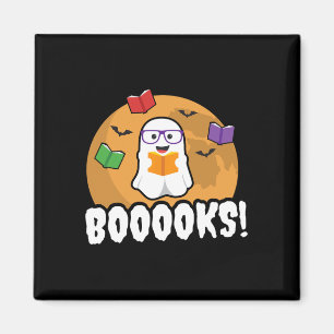 Booooks Ghost Boo Read Books Library Gift Fun Magnet