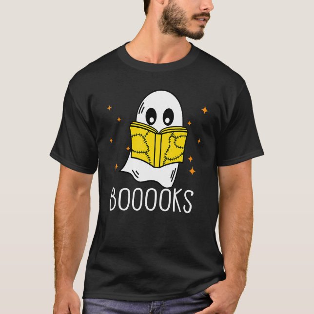 Booooks Ghost Boo Read Books Library  teacher book T-Shirt (Front)