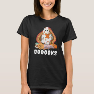 Booooks Ghost Boo Read Books Library Teacher Hallo T-Shirt