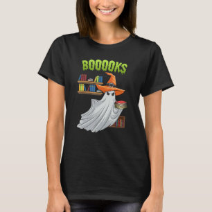 Booooks Ghost  Halloween Costume Teacher Book Libr T-Shirt