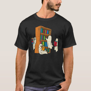 Booooks Ghost Halloween Teacher Book Library Read T-Shirt
