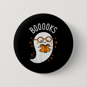 Booooks Ghost Halloween Teacher Librarian Library  6 Cm Round Badge