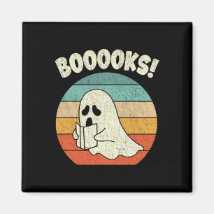 Booooks Ghost Halloween Vintage Teacher Book Libra Magnet