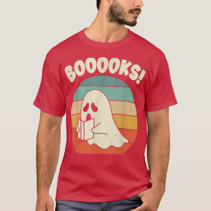 Booooks Ghost Halloween Vintage Teacher Book Libra T-Shirt